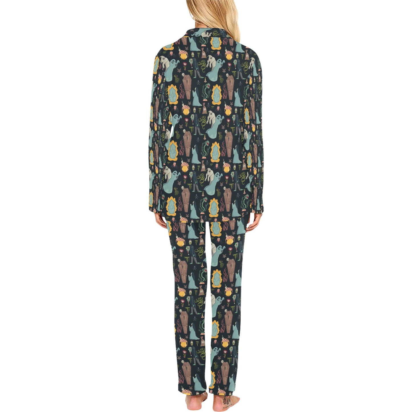 Creepy Print Design LKS303 Women's Long Pajama Set