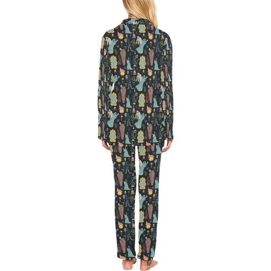 Creepy Print Design LKS303 Women's Long Pajama Set