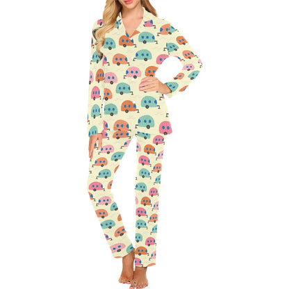 Camper Pattern Print Design 06 Women's Long Pajama Set