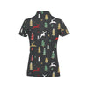 Christmas Tree Deer Style Pattern Print Design 03 Women's Polo Shirt