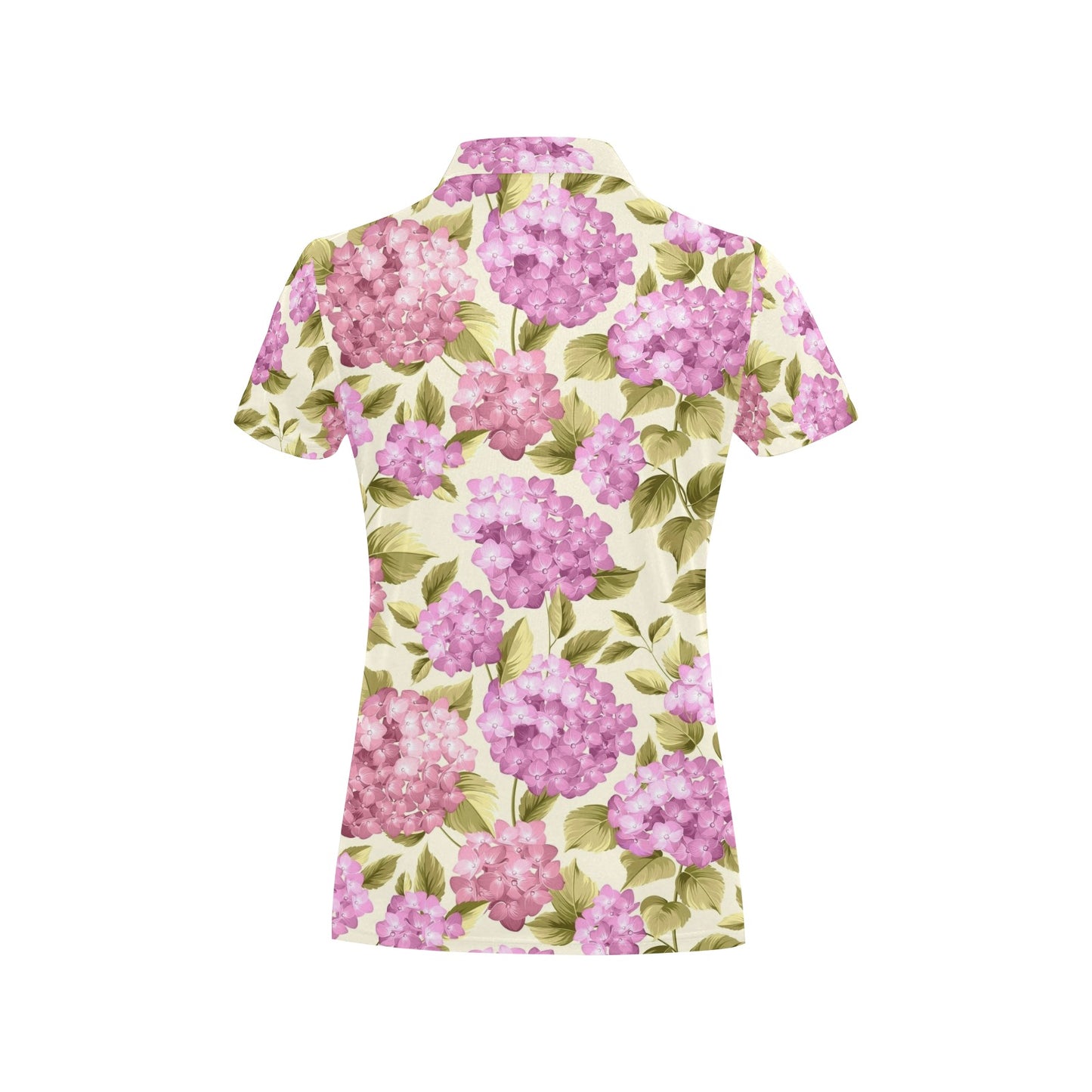 Hydrangea Pattern Print Design HD05 Women's Polo Shirt