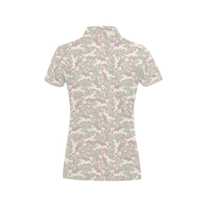 Bunny Pattern Print Design 06 Women's Polo Shirt