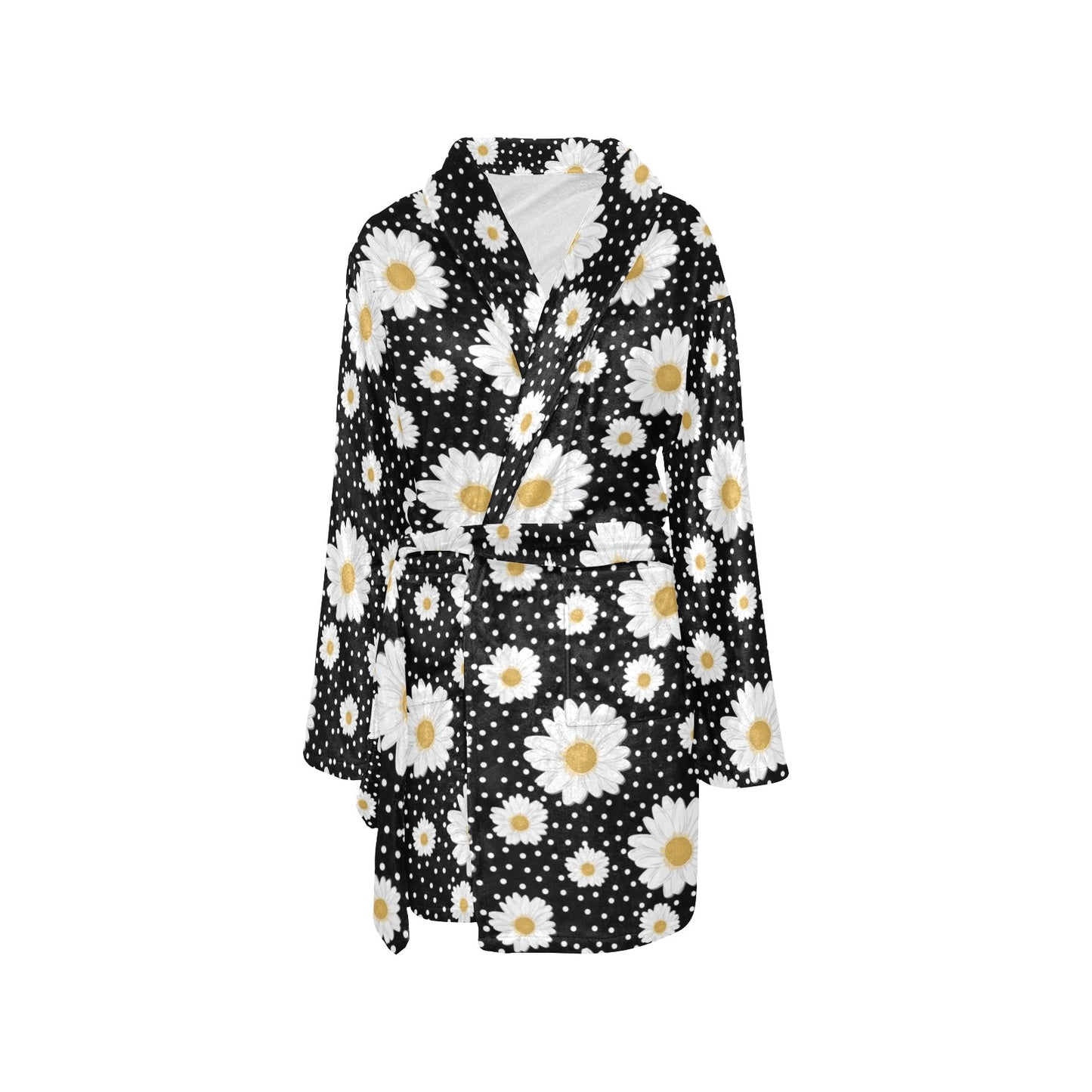 Daisy Pattern Print Design DS02 Women's Fleece Robe
