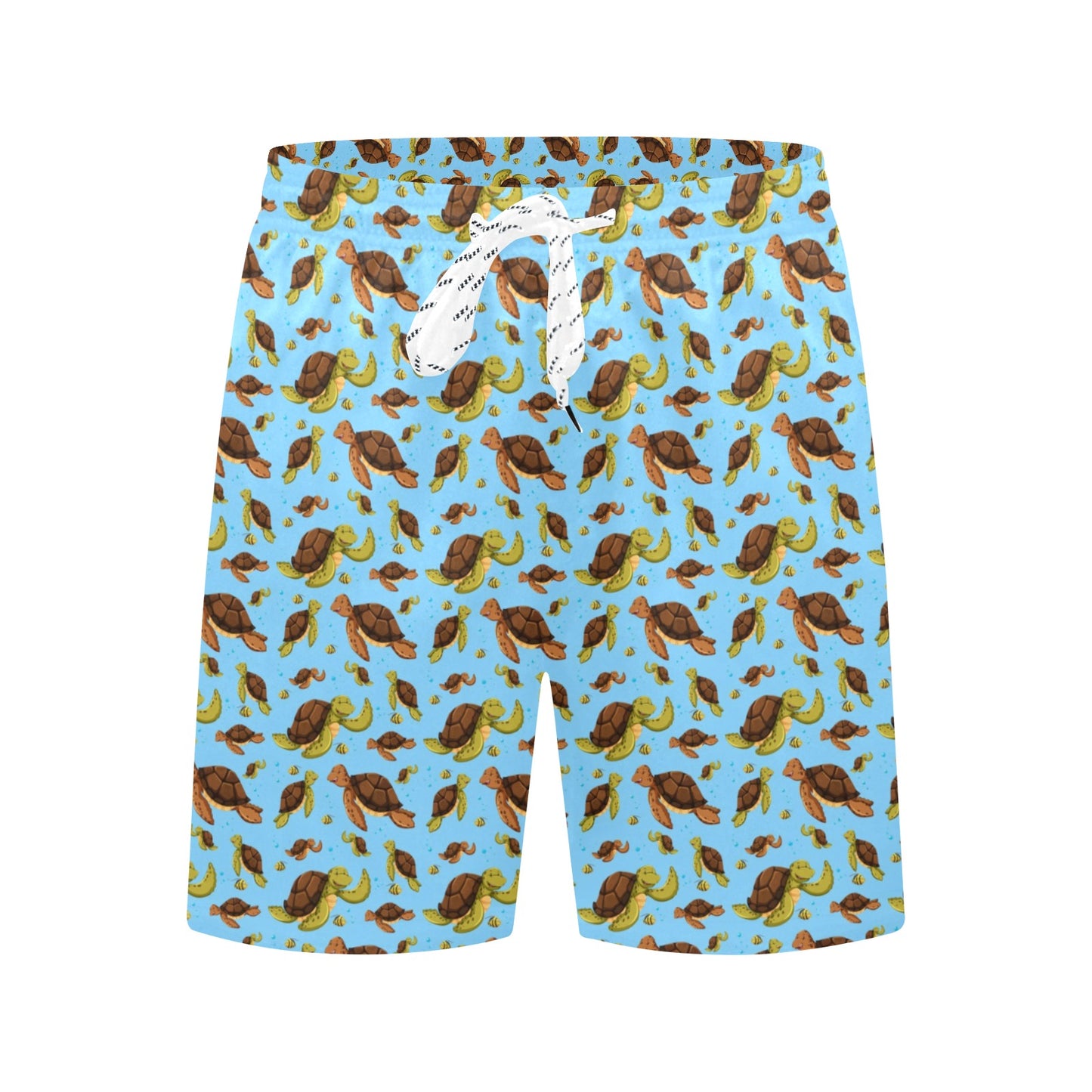 Hello Sea Turtle Print Pattern Men's Swim Trunks Beach Shorts