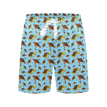 Hello Sea Turtle Print Pattern Men's Swim Trunks Beach Shorts
