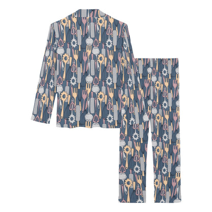Cooking Kitchen Tools Pattern Print Design 05 Women's Long Pajama Set