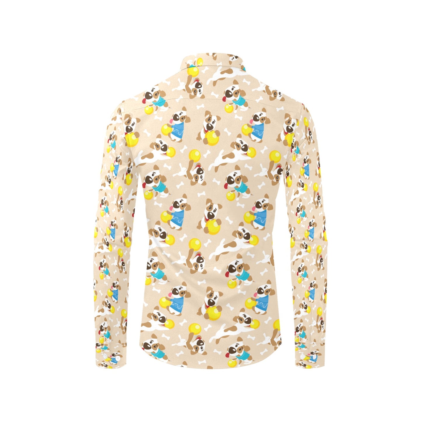 Russell Terriers Cute Print Design LKS304 Men's Long Sleeve Dress Shirt