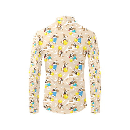 Russell Terriers Cute Print Design LKS304 Men's Long Sleeve Dress Shirt