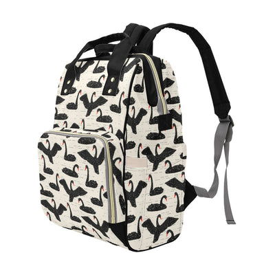 Swan Print Design LKS402 Diaper Bag Backpack