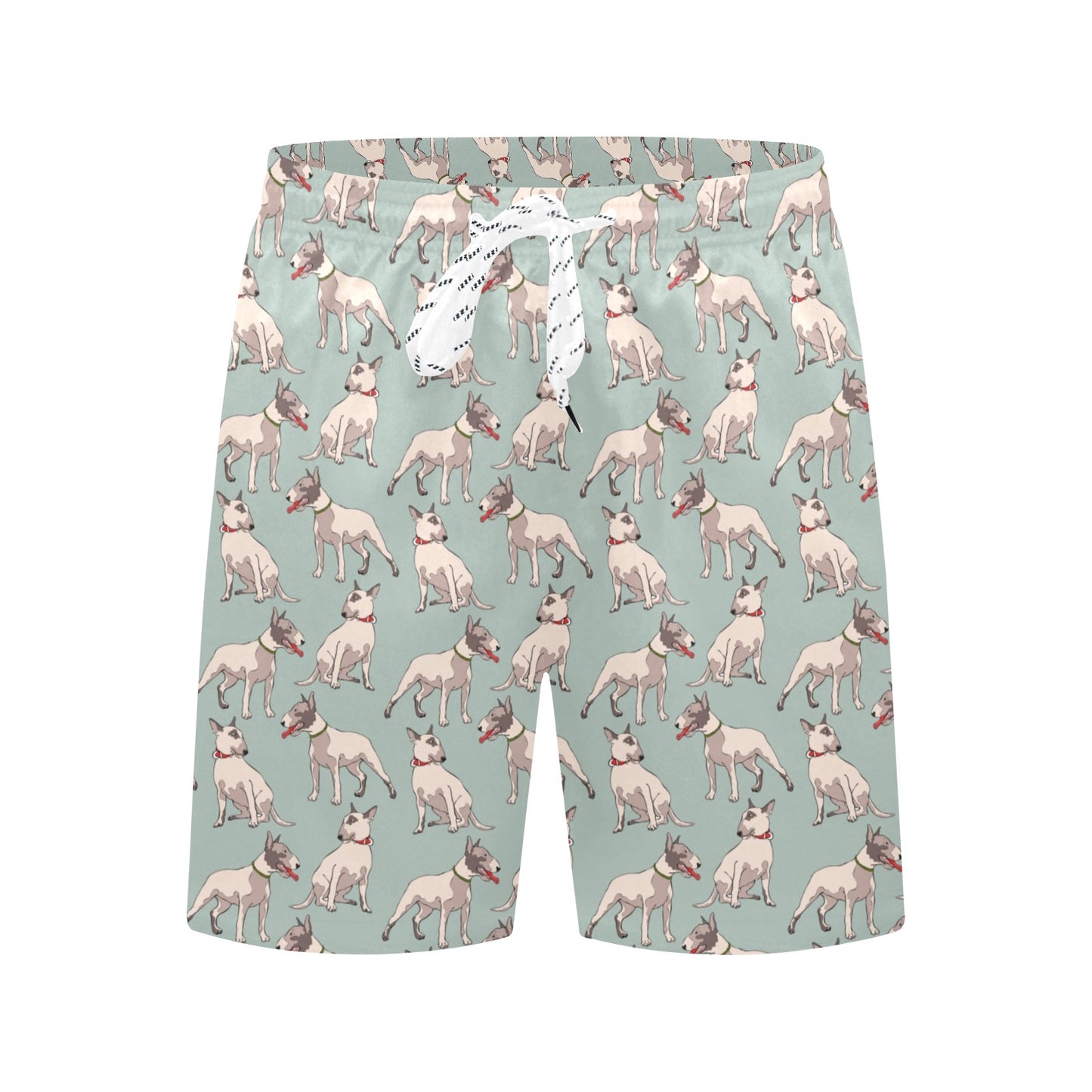Bull Terrier Cute Print Pattern Men's Swim Trunks Beach Shorts