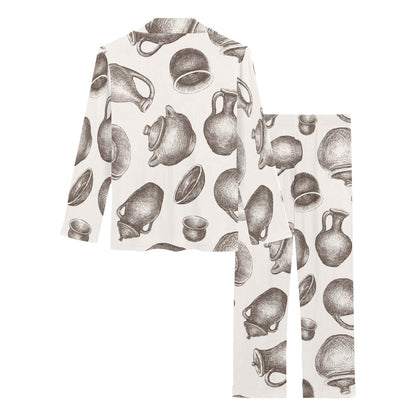 Pottery Pattern Print Design A01 Women's Long Pajama Set