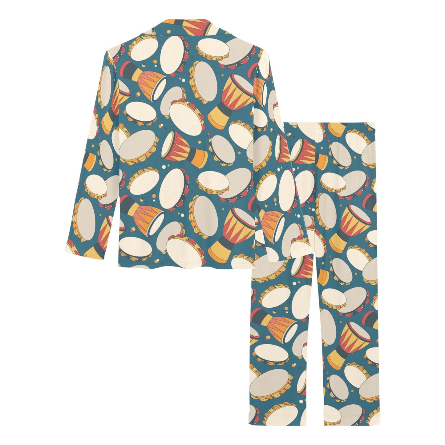 Tambourine Pattern Print Design 01 Women's Long Pajama Set
