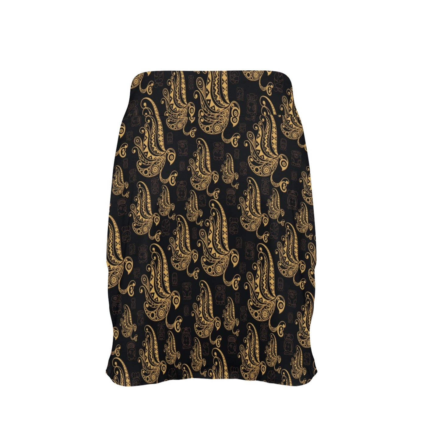 Owl Tribal Polynesian Design Print 17" Golf & Pickleball Skort with Pockets
