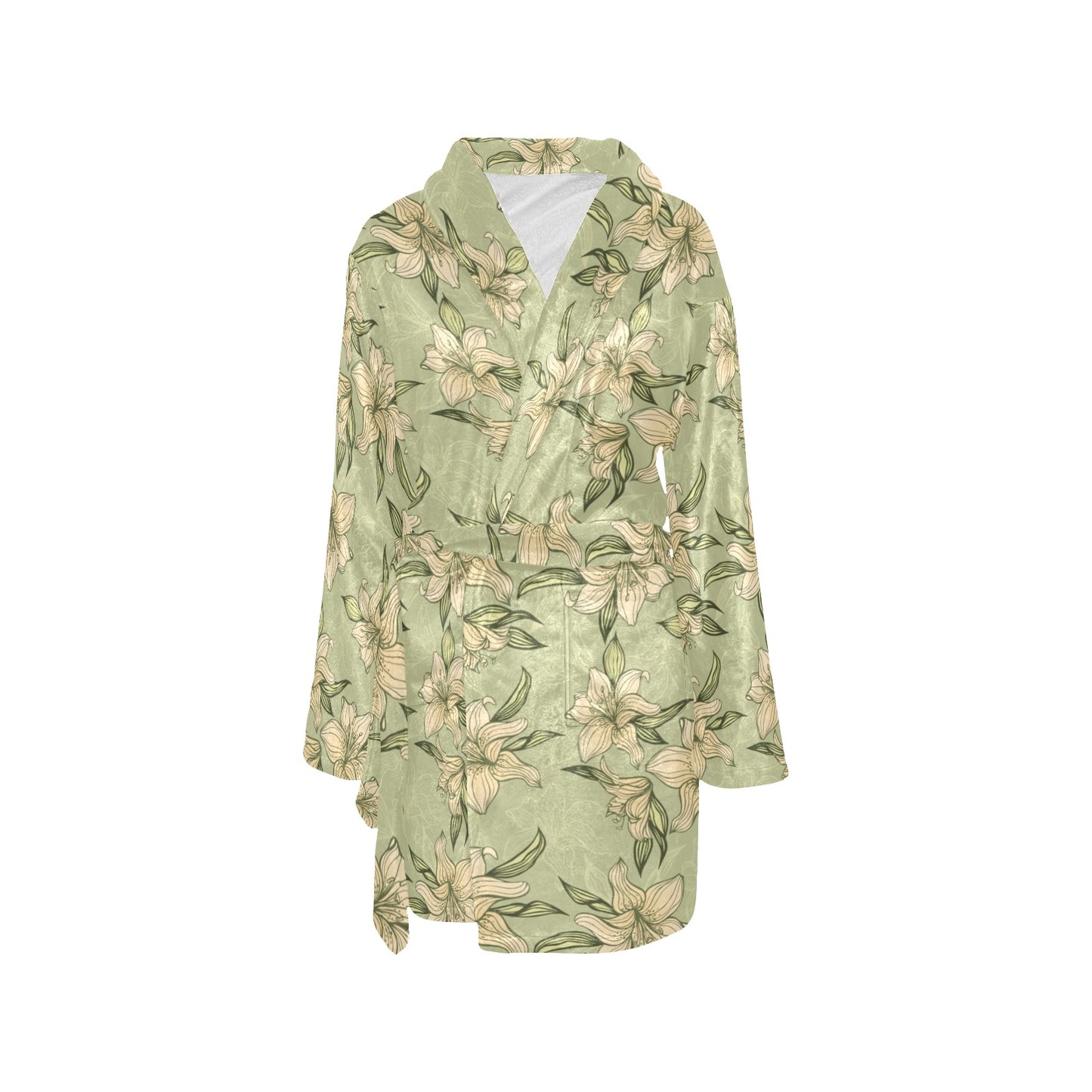Lily Pattern Print Design LY06 Women's Fleece Robe