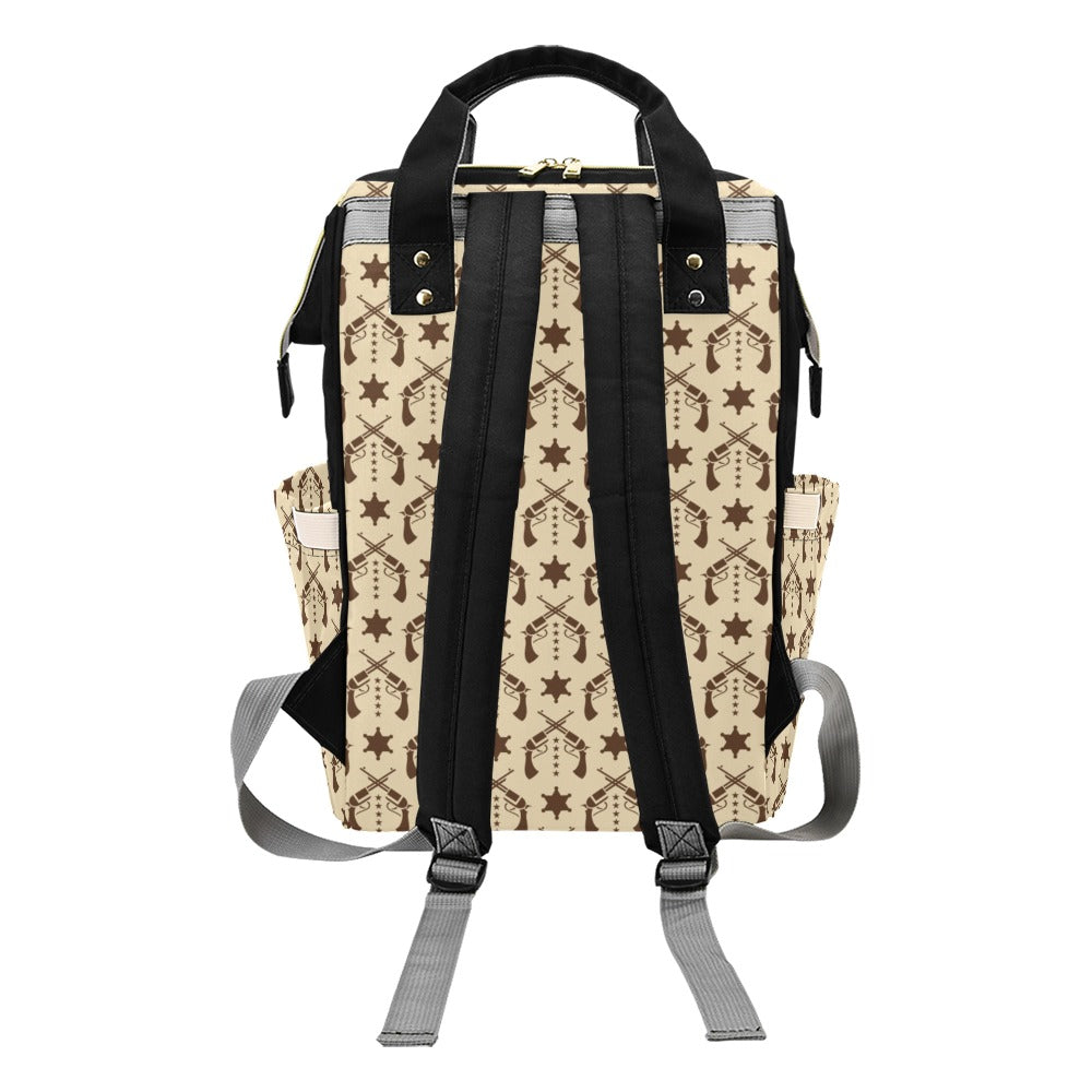 Western Cowboy Print Design LKS302 Diaper Bag Backpack