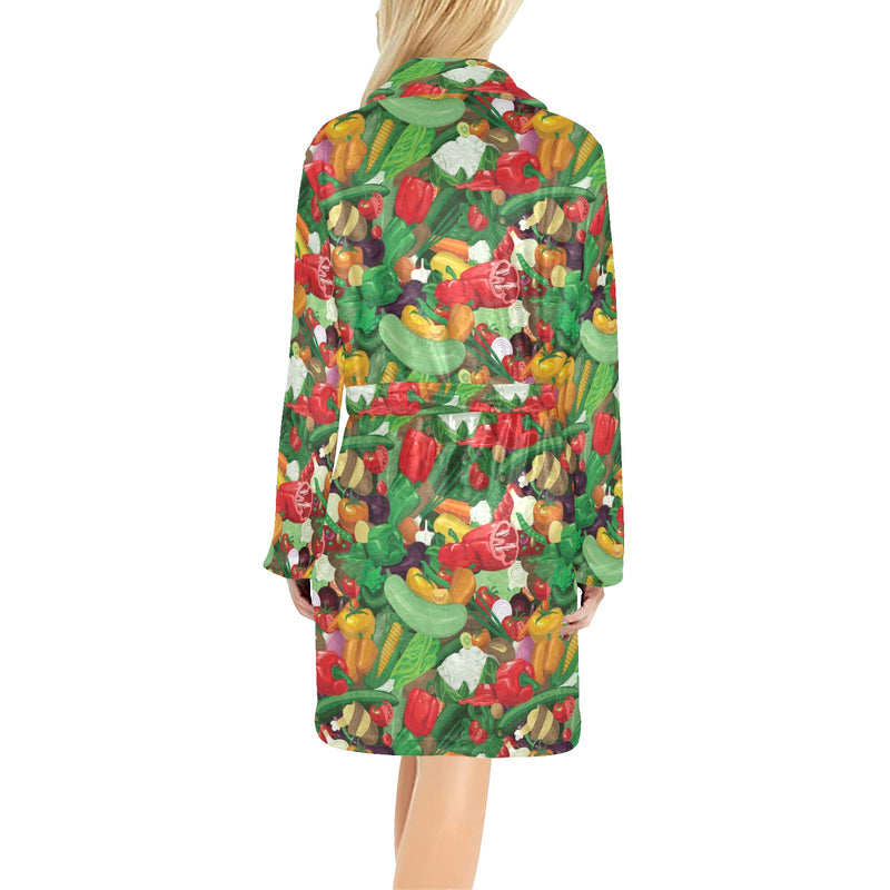 Salad Mix Vegetableprint Design LKS301 Women's Fleece Robe