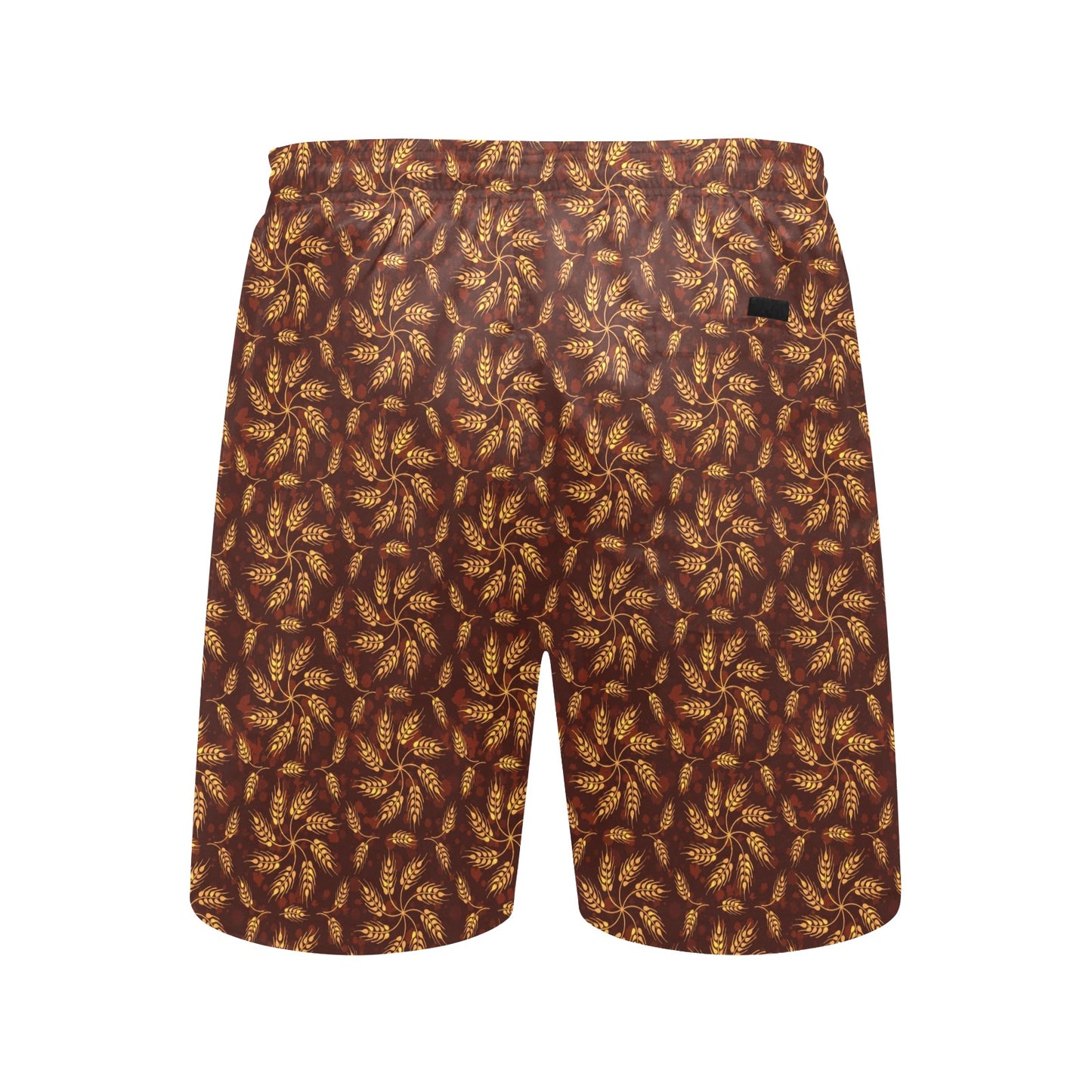 Agricultural Brown Wheat Print Pattern Men's Swim Trunks Beach Shorts