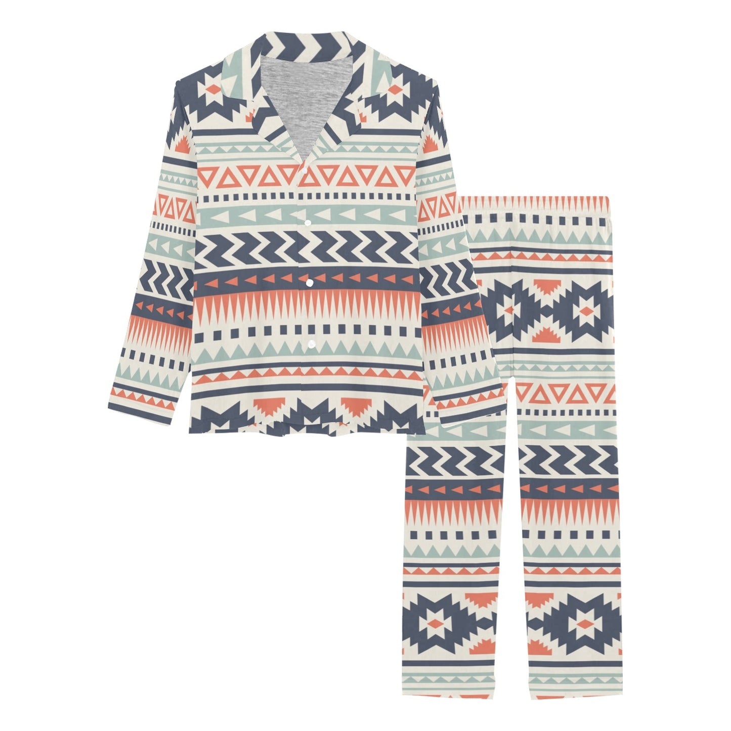 Tribal Aztec vintage pattern Women's Long Pajama Set