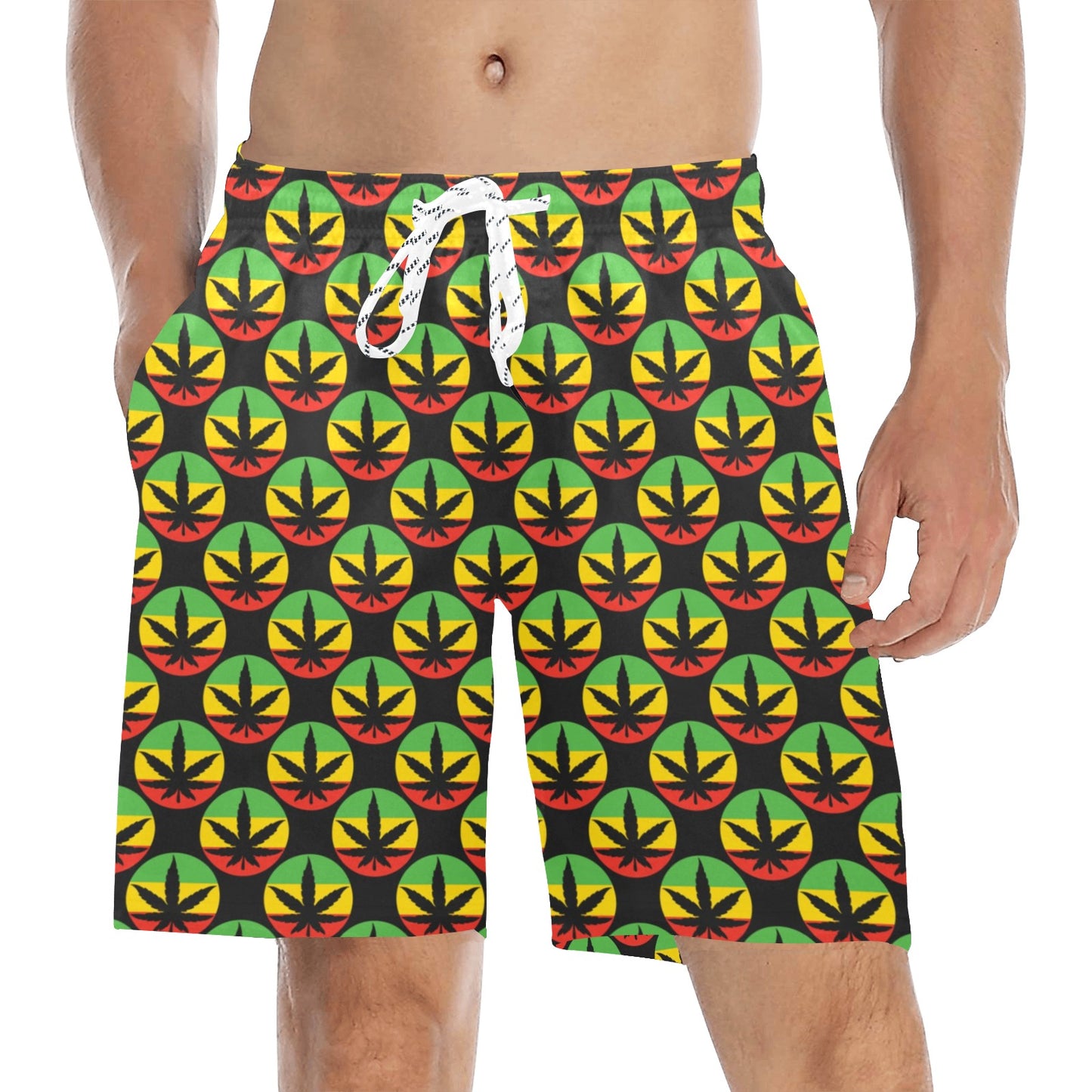 Rasta Reggae Color Design Men's Swim Trunks Beach Shorts
