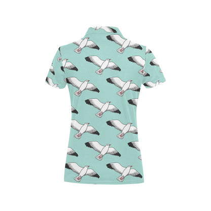 Pigeon Pattern Print Design 02 Women's Polo Shirt