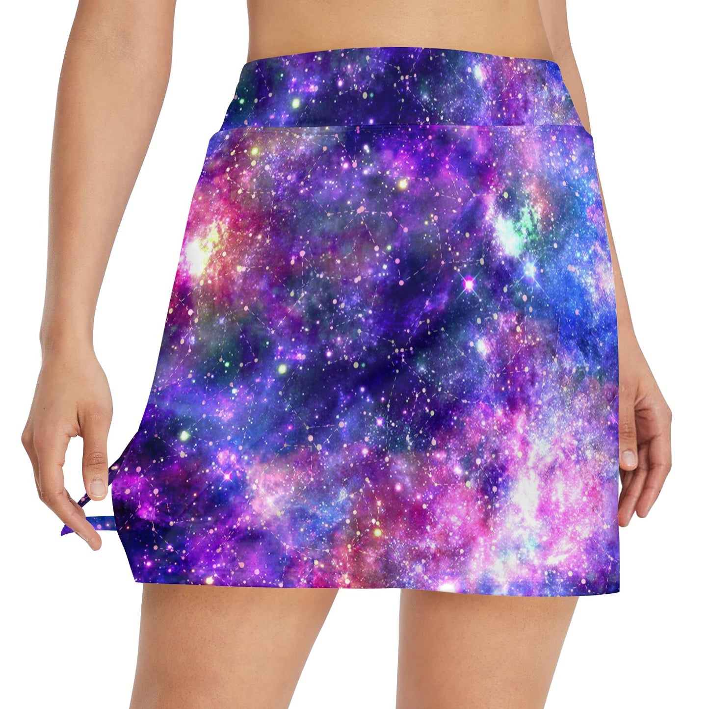 Galaxy Night Stardust Space Print 17" Golf & Pickleball Skort with Pockets