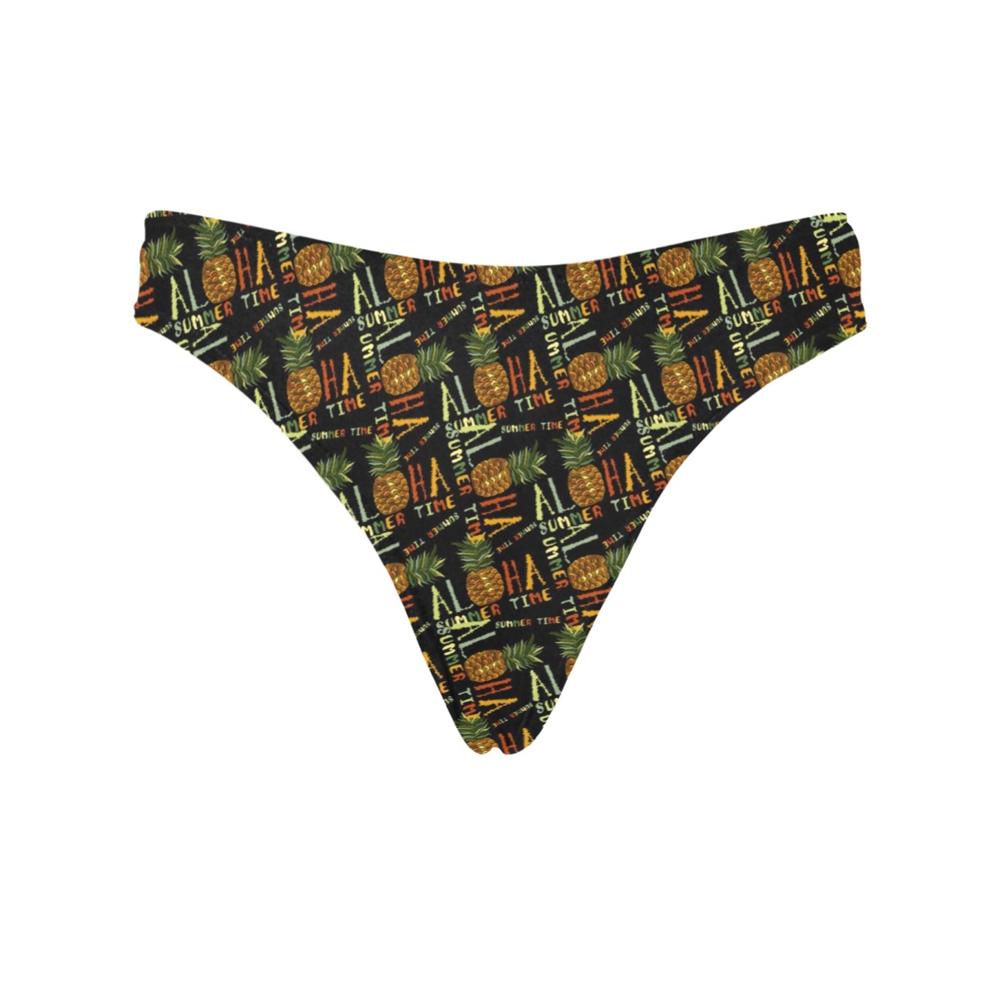 Aloha Hawaii Time Design Themed Print Women's Thongs