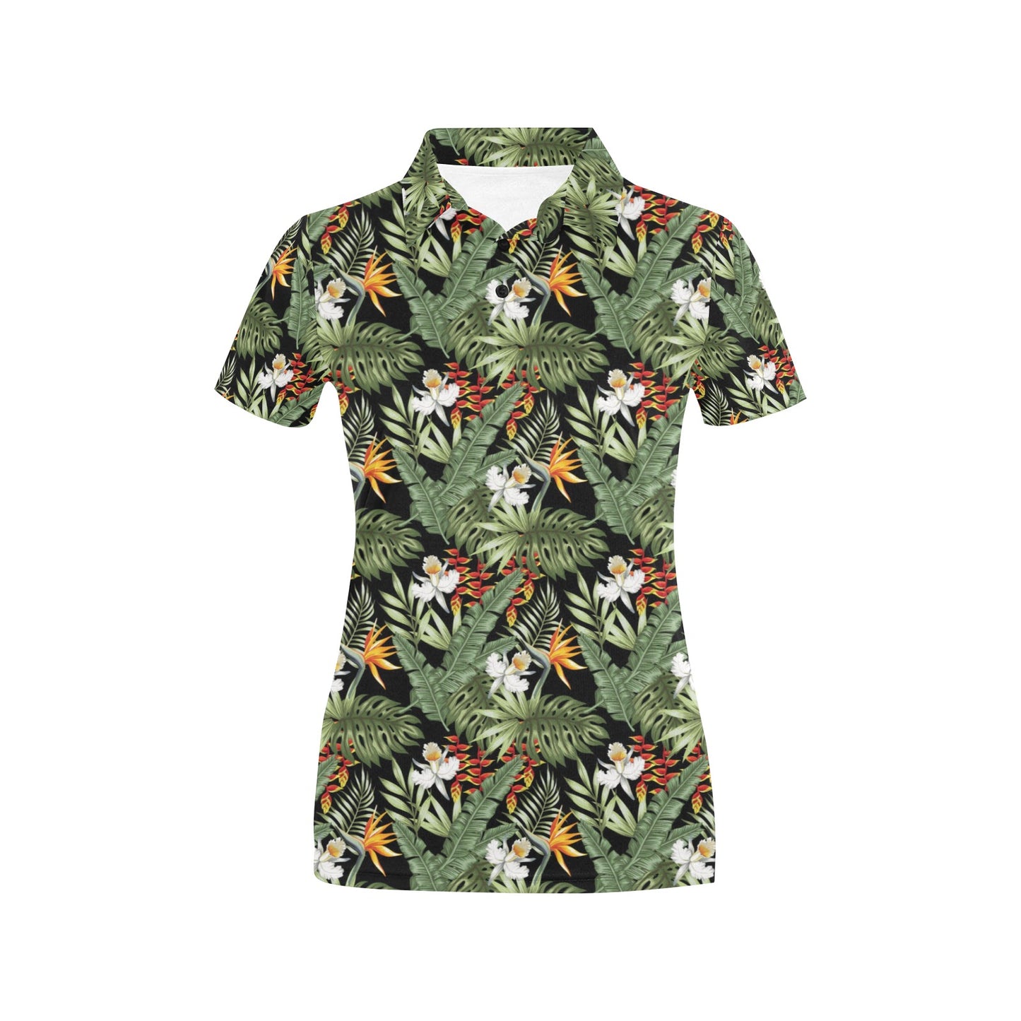 Bird Of Paradise Pattern Print Design 02 Women's Polo Shirt