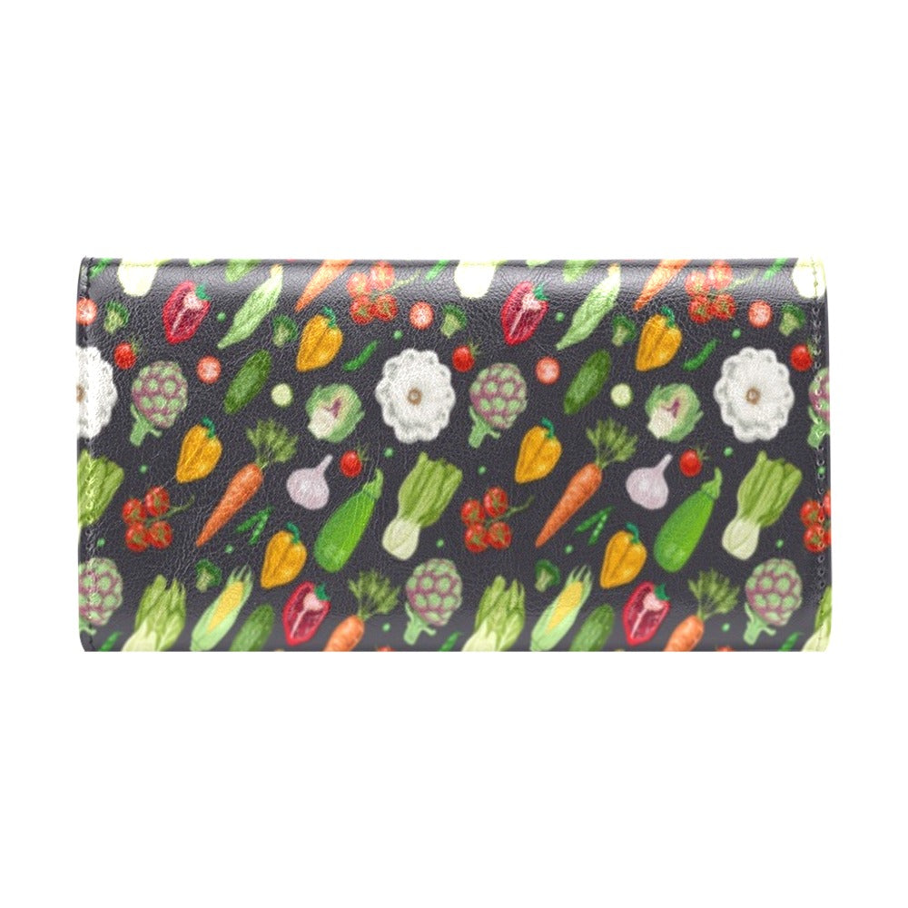 Vegan Pattern Themed Design Print Women's Trifold Wallet