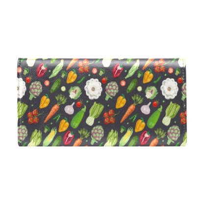 Vegan Pattern Themed Design Print Women's Trifold Wallet