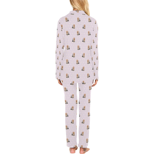 Yorkshire Terriers Print Design LKS302 Women's Long Pajama Set