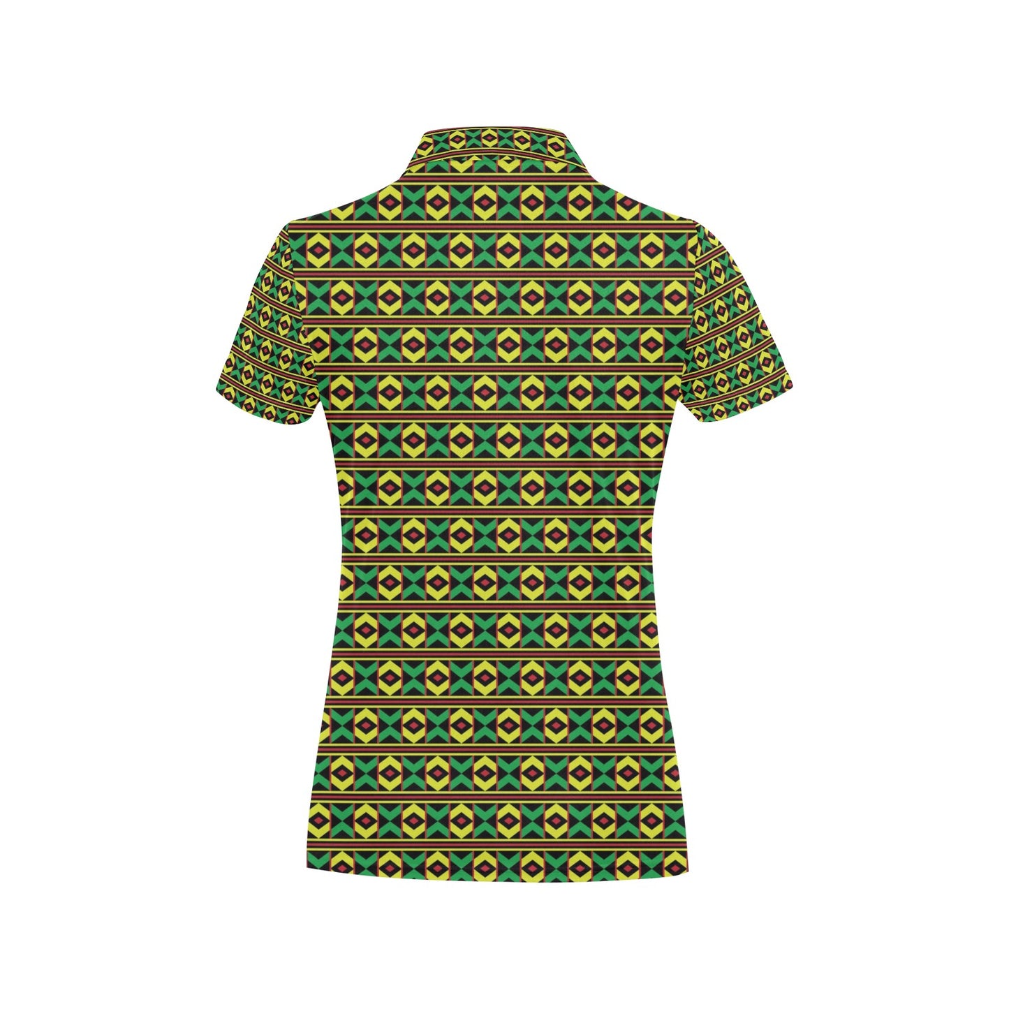 African Geometric Print Pattern Women's Polo Shirt
