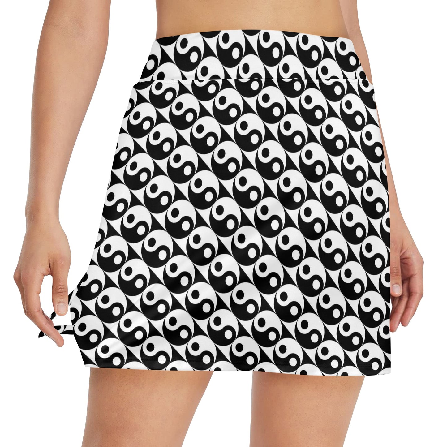 Yin Yang Print Design LKS304 17" Golf & Pickleball Skort with Pockets