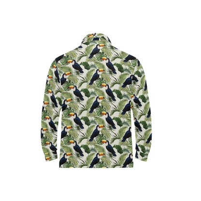 Toucan Print Design LKS308 Long Sleeve Polo Shirt For Men's