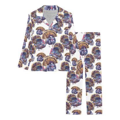 Turkey Pattern Print Design 01 Women's Long Pajama Set