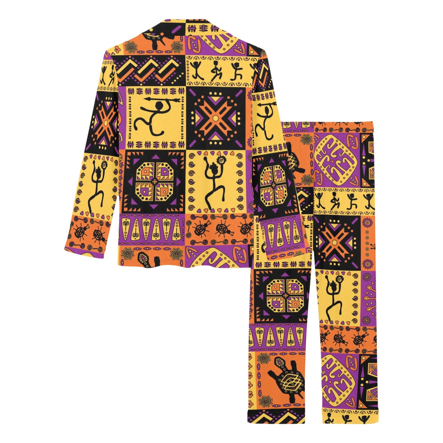 African Pattern Print Design 02 Women's Long Pajama Set