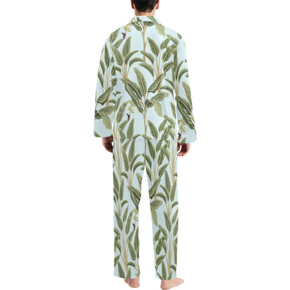 Banana Leaf Pattern Print Design BL03 Men's Long Pajama Set