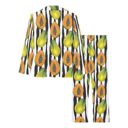 Papaya Pattern Print Design PP01 Women's Long Pajama Set