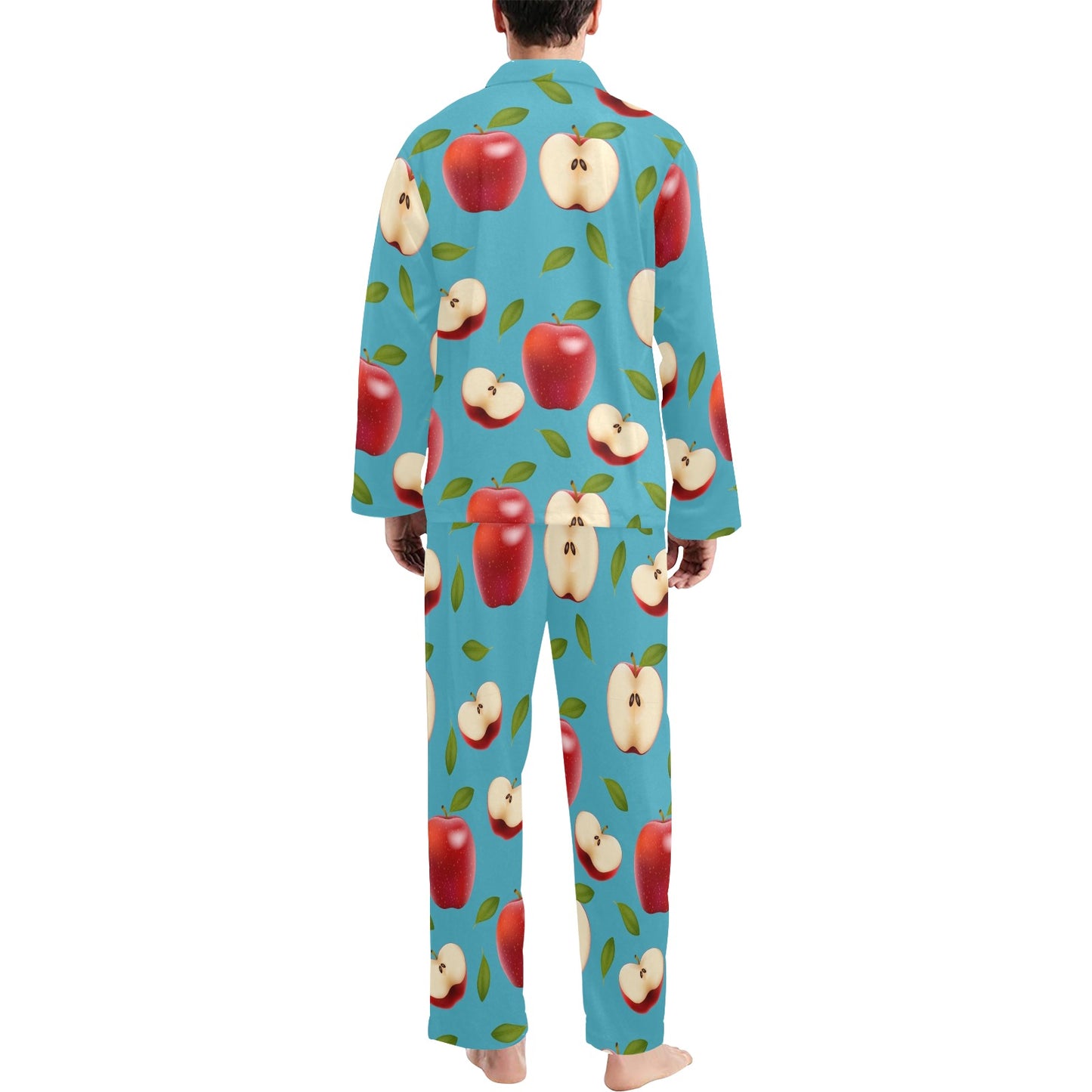 Apple Pattern Print Design AP012 Men's Long Pajama Set