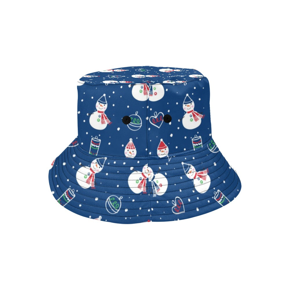 Snowman Print Design LKS306 Unisex Bucket Hat