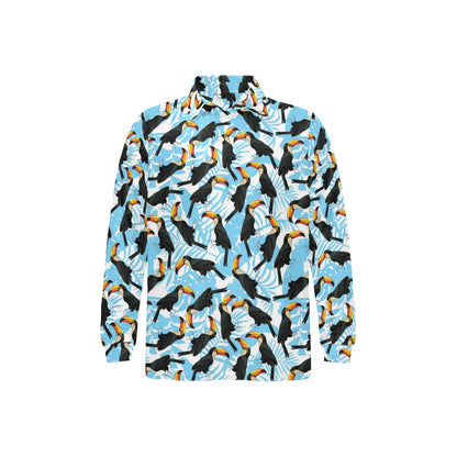 Toucan Print Design LKS303 Long Sleeve Polo Shirt For Men's