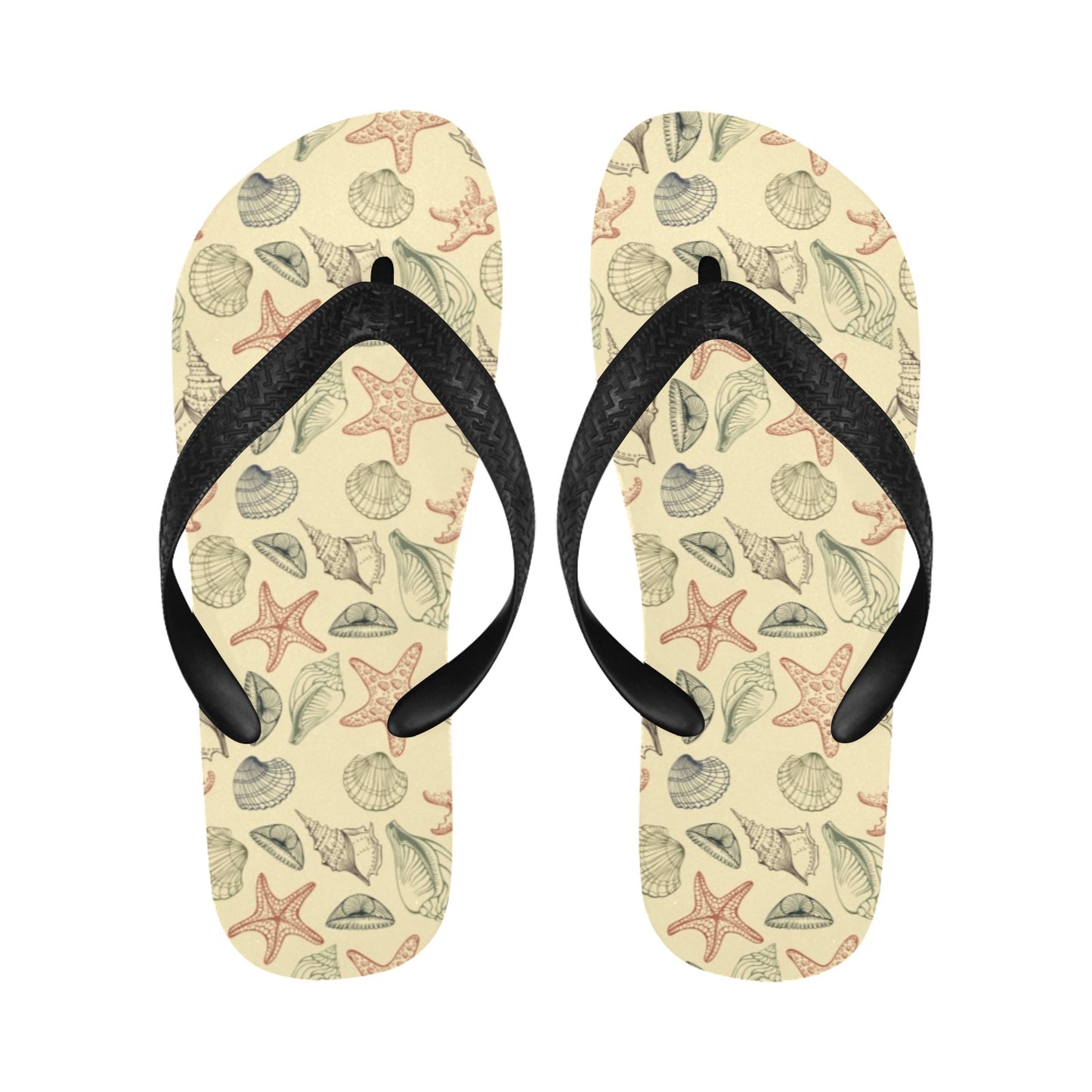 Seashell Print Design LKS305 Flip Flops