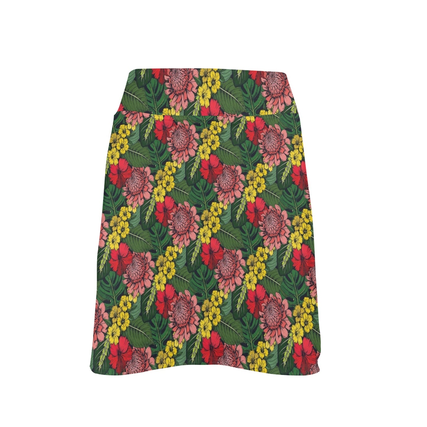 Summer Floral Print Design LKS305 17" Golf & Pickleball Skort with Pockets