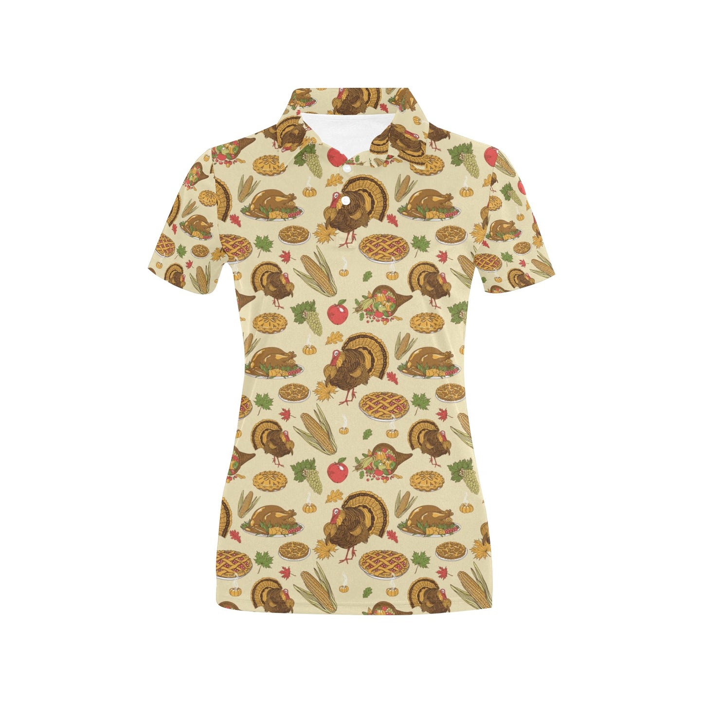 Thanksgiving Print Design LKS302 Women's Polo Shirt