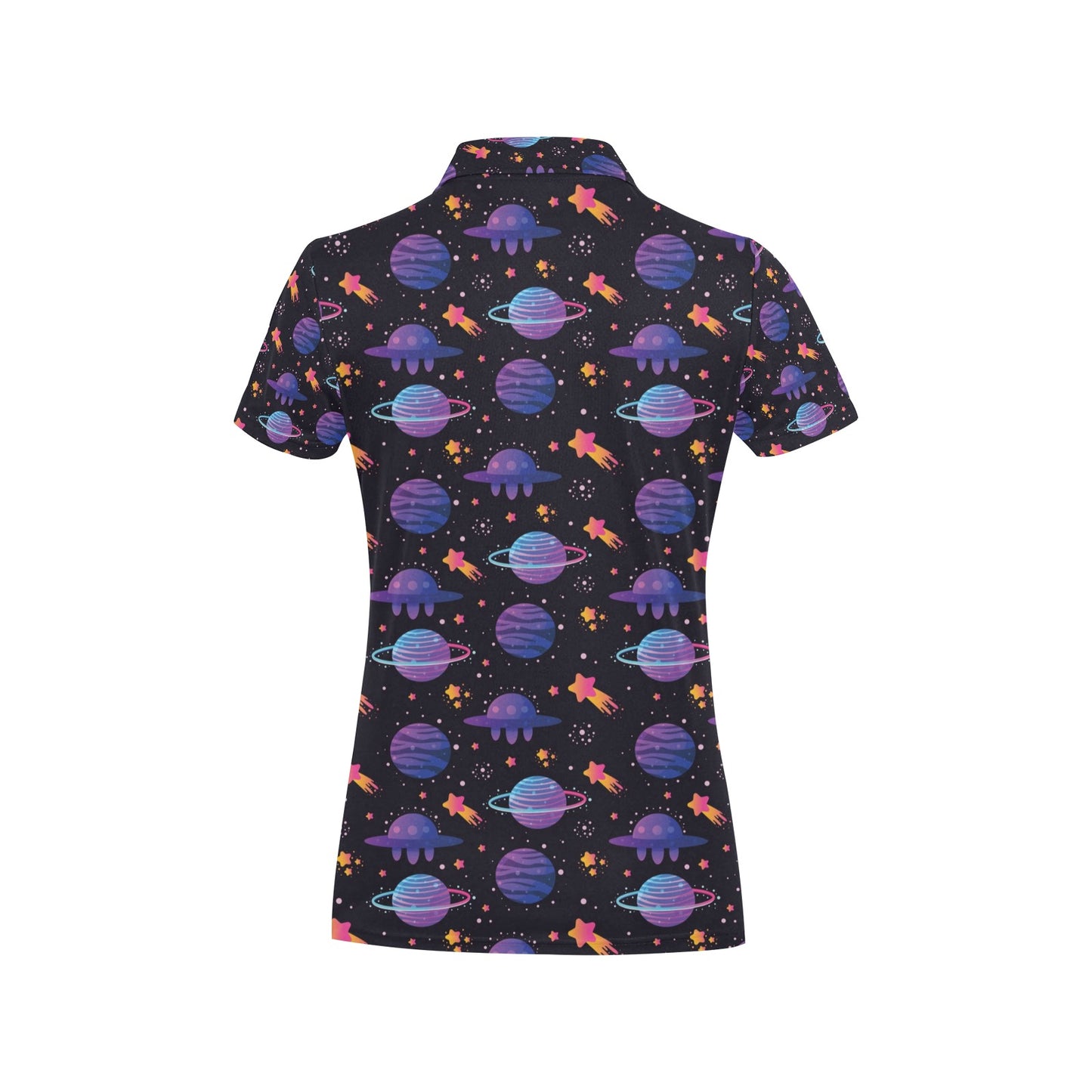 UFO Star Galaxy Print Design LKS308 Women's Polo Shirt