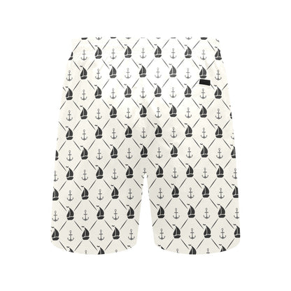 Sailboat Print Design LKS302 Men's Swim Trunks Beach Shorts