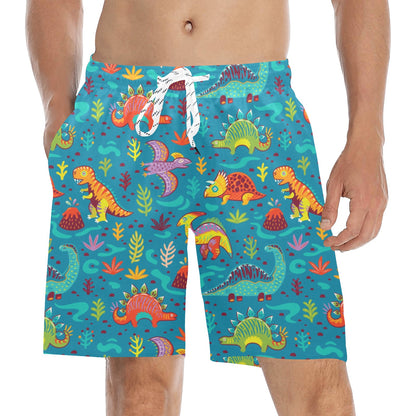 Dinosaur Cartoon Style Men's Swim Trunks Beach Shorts