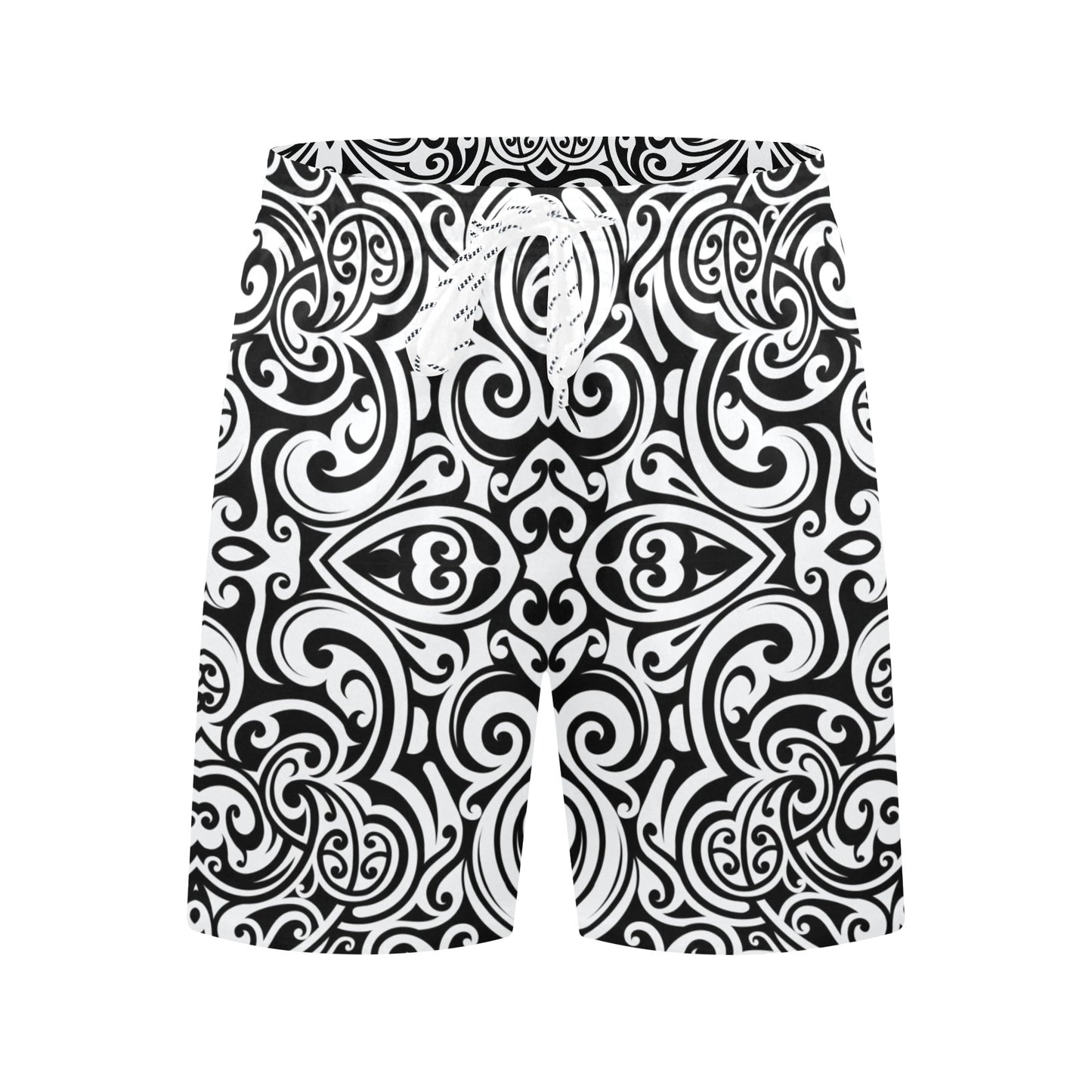 Polynesian Tattoo Pattern Men's Swim Trunks Beach Shorts