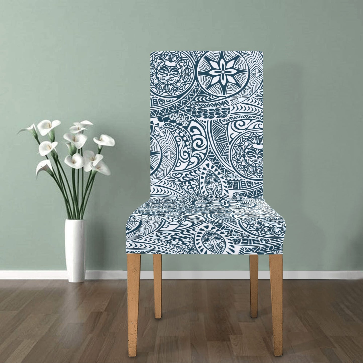 Samoan Pattern Print Design LKS306 Dining Chair Slipcover