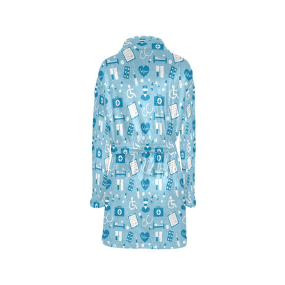 Medical Pattern Print Design 05 Women's Fleece Robe