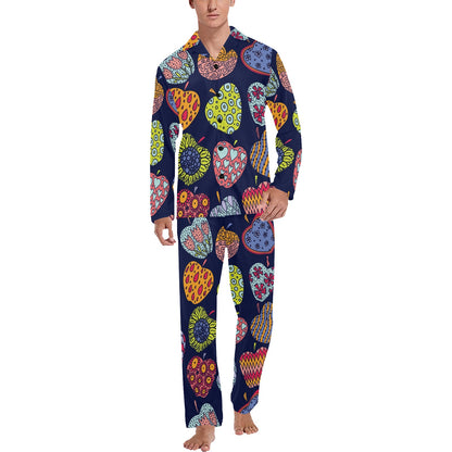Apple Pattern Print Design AP05 Men's Long Pajama Set